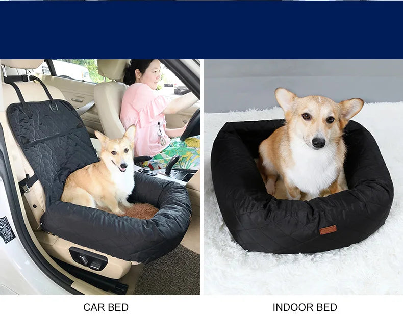 Dog Car Seat Booster Waterproof Durable Car Seat Bed for Small Medium Dogs Front/Back Seat Luxury Pet Travel Car Seat Protector