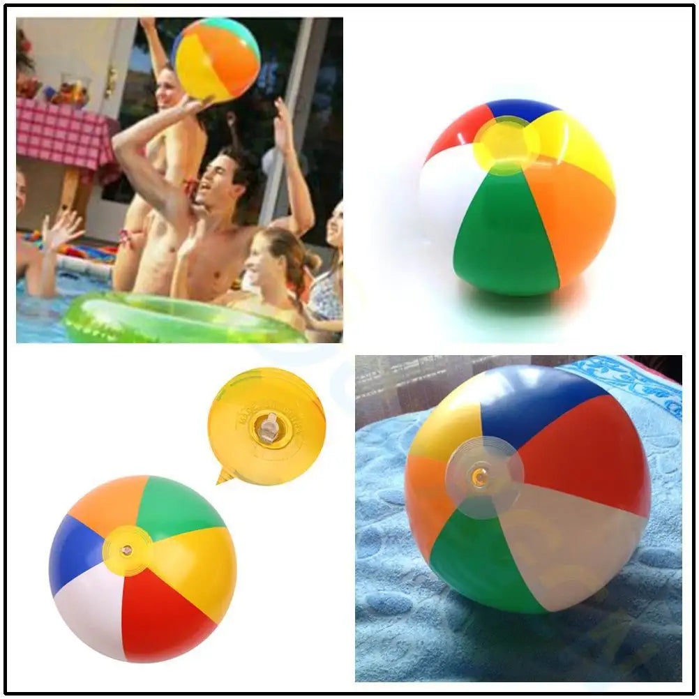 Inflatable Rainbow Color Beach Ball Kids outdoor Water Pool Toy Birthday New Year Christmas Halloween Gift Toy Education ball