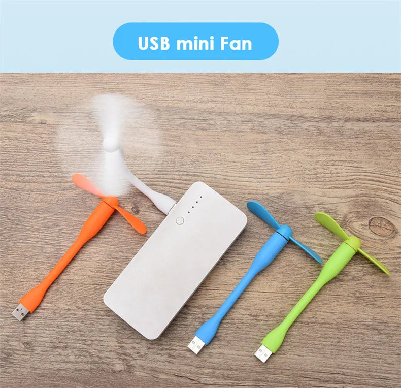 Mini USB Fan DC5V Portable Summer Cooling Fan Multifunctional Fan For iPhone Samsung HuaWei Mobiles Android Type-C Universal