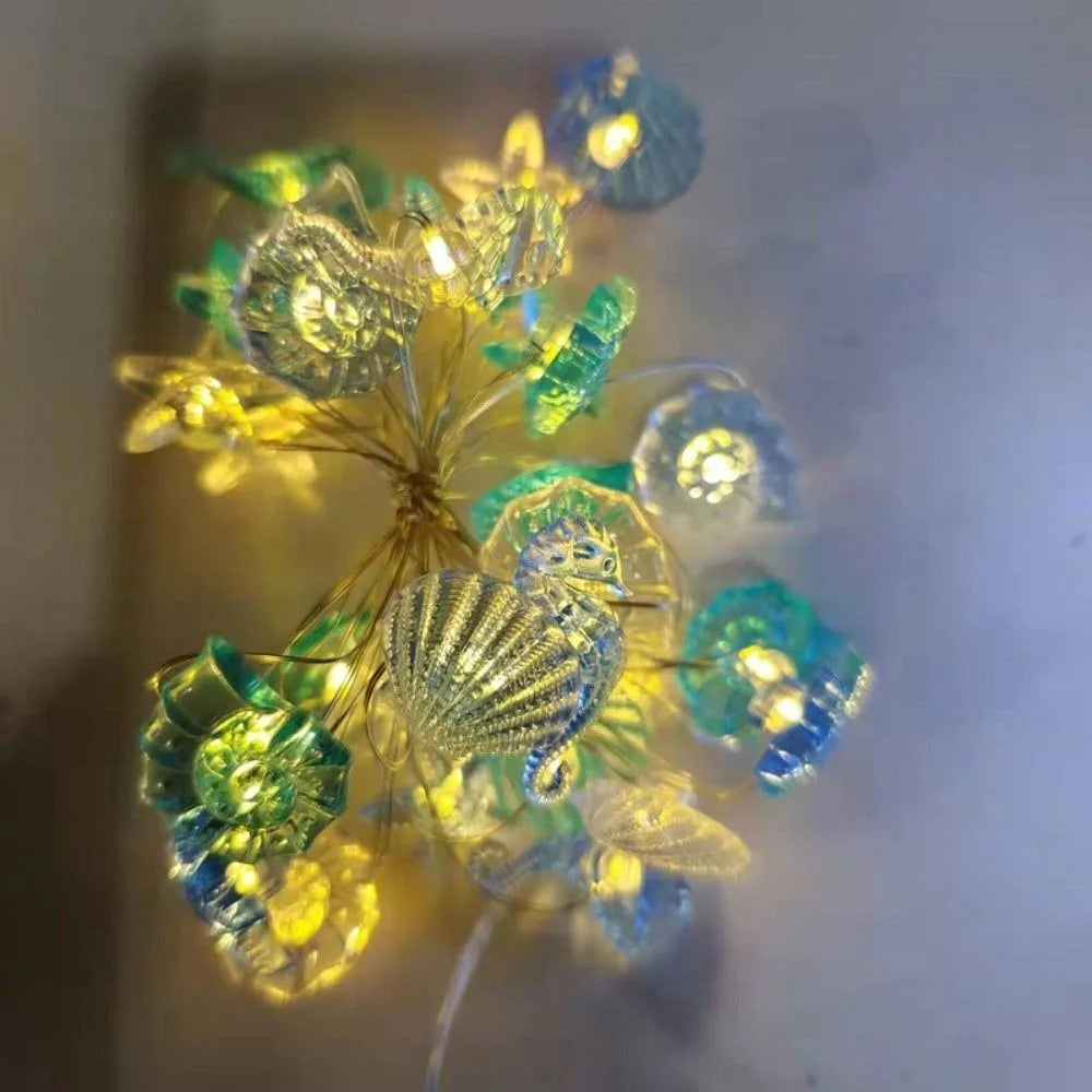 Plastic Lamp Shell String Lights Ocean Series 30 Lights LED Lights Everbright Battery Box Power Supply String Lamp Home/Outdoor