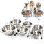 Double Stainless Steel Pet Bowls with Iron Stand - Anti-Slip Puppy Feeder