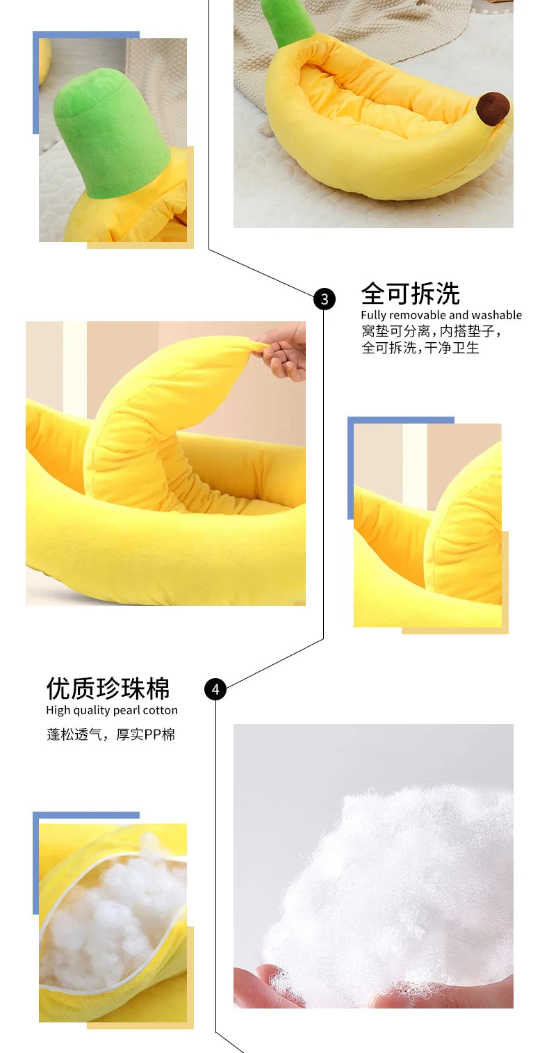 Banana Boat Dog House All Seasons Universal Cat House Summer Removable an d Washable Teddy corgi Bears Small and MediumDog Pet