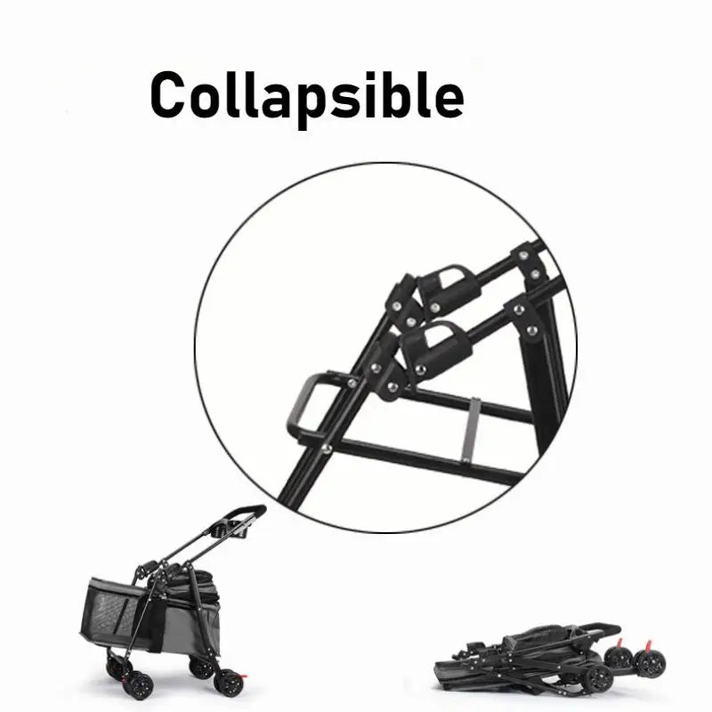 Foldable Pet Stroller - Perfect for Small Dogs, & Puppies