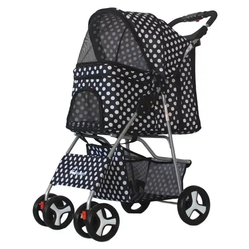 Pet Stroller with Sunroof -Foldable, lightweight, Single Handed, size S M L