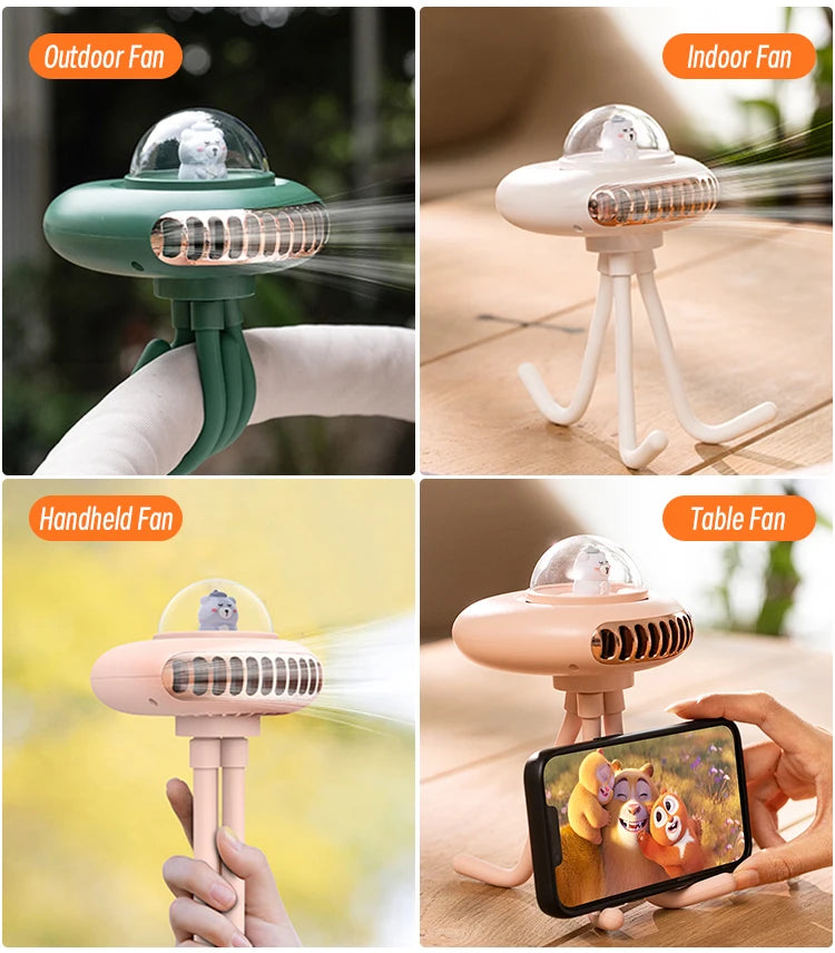 KINSCOTER Stroller Fan Portable Flexible Tripod Clip-on Fan 4 Speed Handheld Personal Fan For Car Seat Crib Bike Treadmill