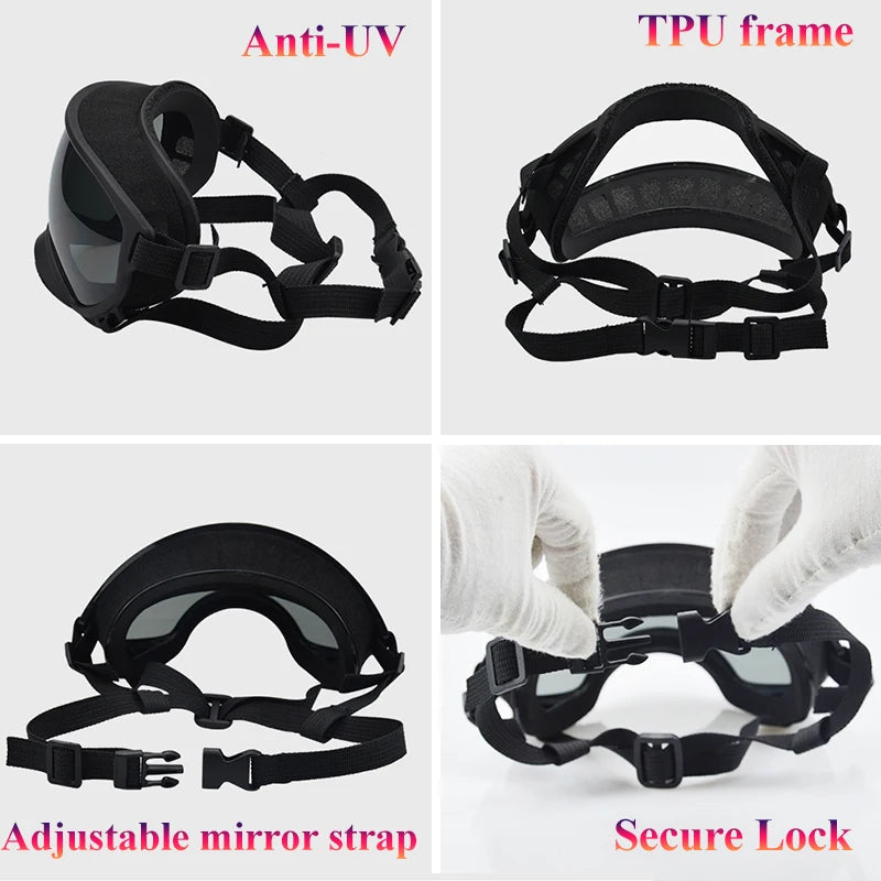 Dog Goggles Sunglasses Anti-UV Sun Glasses Eyewear Protection Adjustable Windproof Sunglasses Pet Dog Supplies For Travel