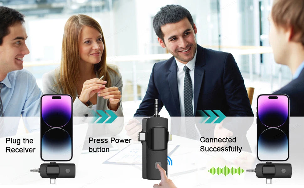 4 in 1 Wireless Lavalier Microphone 3.5Mm Intelligent Noise-Reducing Mic for Iphone Android SLR Camera Loudspeaker Speake Radio-ADS1502