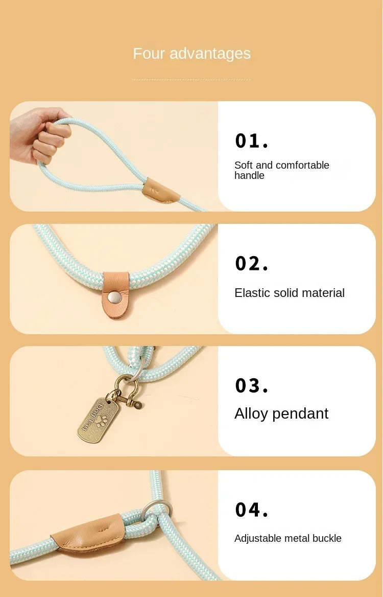 Adjustable Collar Harness Dog Leash Nylon Pet Lead Leash Dog Harness Durable Rope Belt Lightweight Dog Accessories Cat Collar