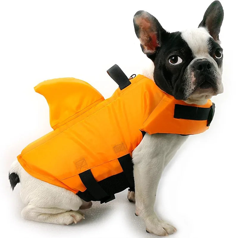 Dog Life Jacket Shark Fin Puppy Life Jacket Adjustable Dog Swimming Safety Jacket with Handle Dog Surfing Vest