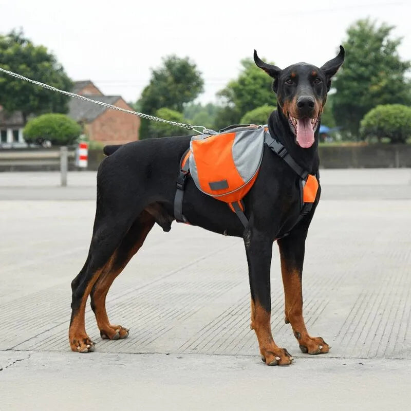 Oxford Fabric Outdoor Dog Backpack Double snack bag, dog training bag Waterproof Reflective Saddle Bag Medium Large Dog Tactical