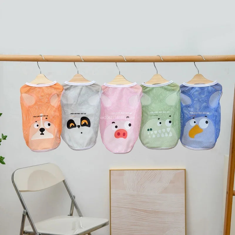 Summer Cool Dog Clothes New Dogs Pet Vest for Puppy Breathable Vest T-shirt Costume Bulldog Dogs T-shirt Outdoor Pets Clothing
