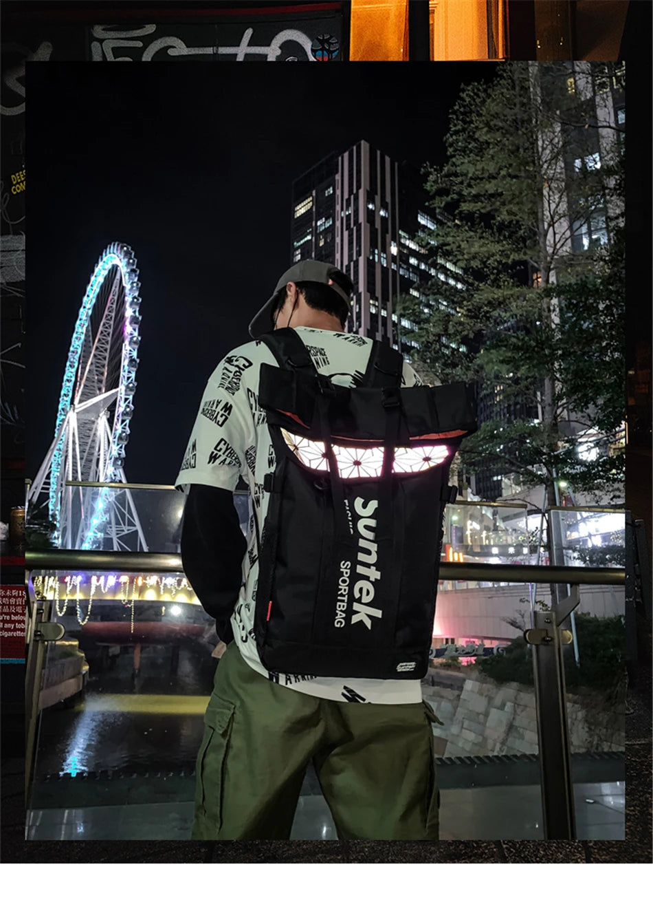 Youth Holographic Reflection Backpacks Fashion Urban Man Backpack Trend Brand Men's Travel Backpack Large Capacity School Bags