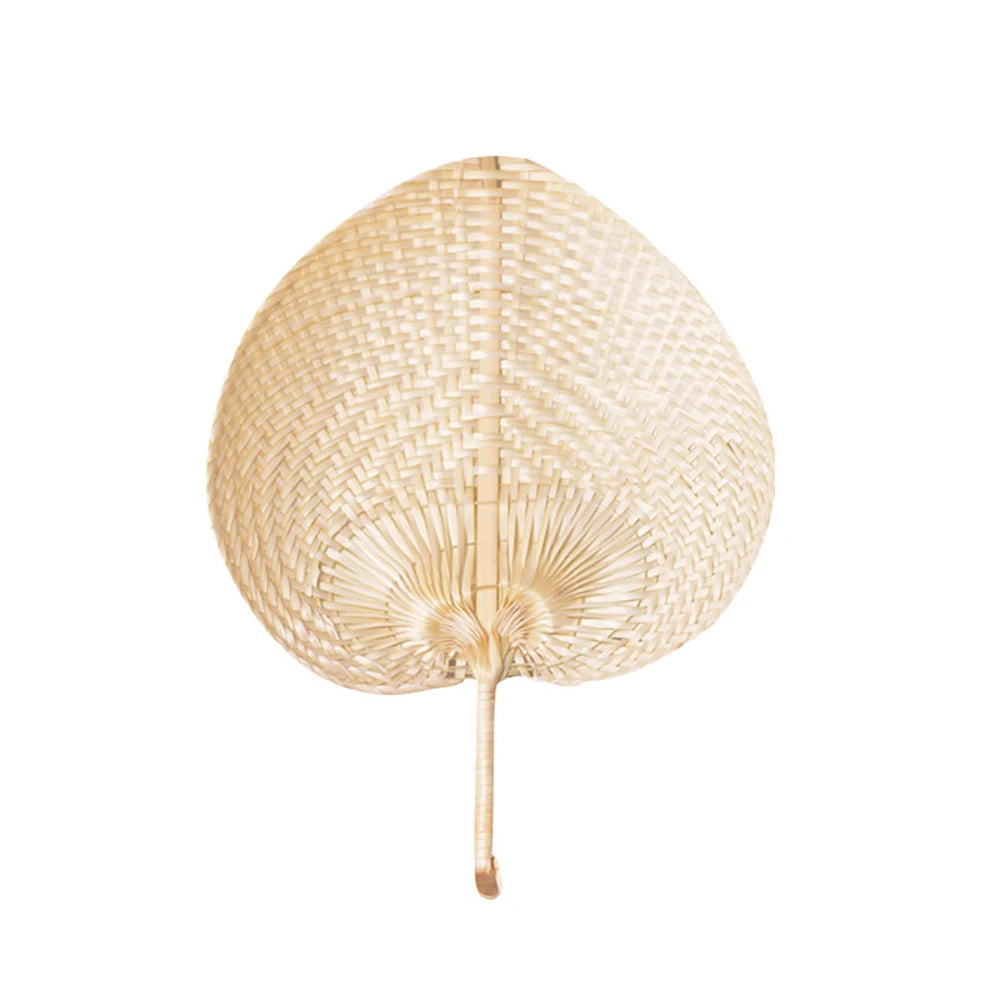 Handmade Bamboo Woven Fan Straw Woven Summer Cooling Hand Fan Creative Sunflower Fan Peach Heart Large Fan