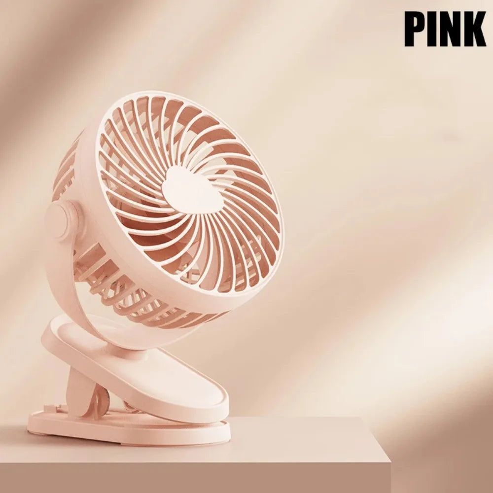 12-48h Table Mini Fan with Sturdy Clamp Rechargeable USB 3 Speeds Sleeping Mute for Bathroom Kitchen Student Dormitory 10000mAh
