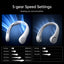 JISULIFE Portable Neck Fan Upgraded, 5000mAh Battery, Necksupport, 5 Speeds Gears Adjustment, Outdoor Wearable Hands-Free Fan