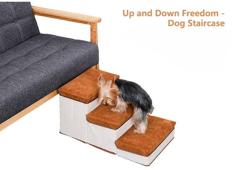 New Pet Climbing Ladder Foldable Storage Dog Ladder Anti Slip Large Capacity Thickened Bottom Plate Staircase Pets Products