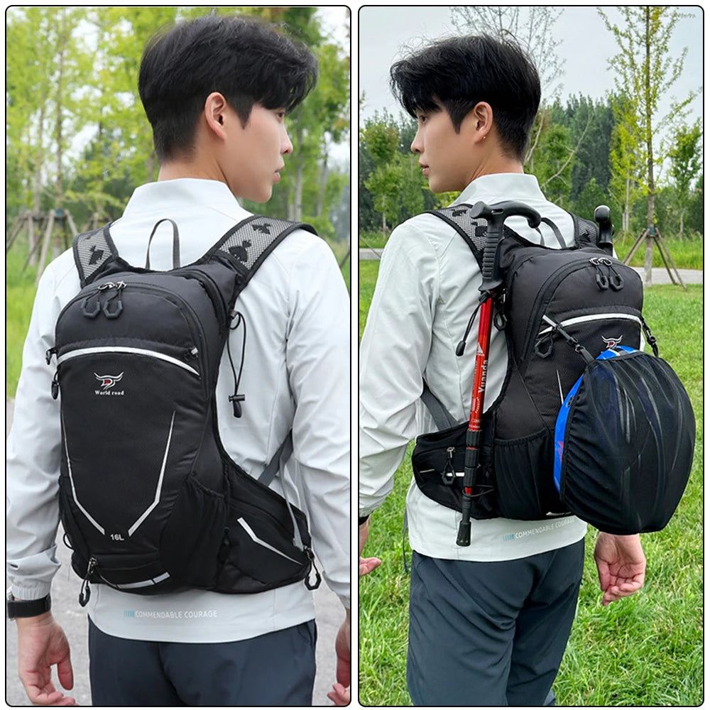 16L Lightweight Hiking Backpack for Men & Women, Water-Resistant Daypack with Rain Cover, Anti-Theft Travel Backpack for Camping