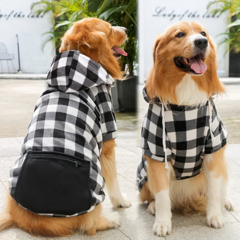 Reversible Plaid Dog Winter Coat - Cold Weather Vest for Small, Medium & Large Dogs