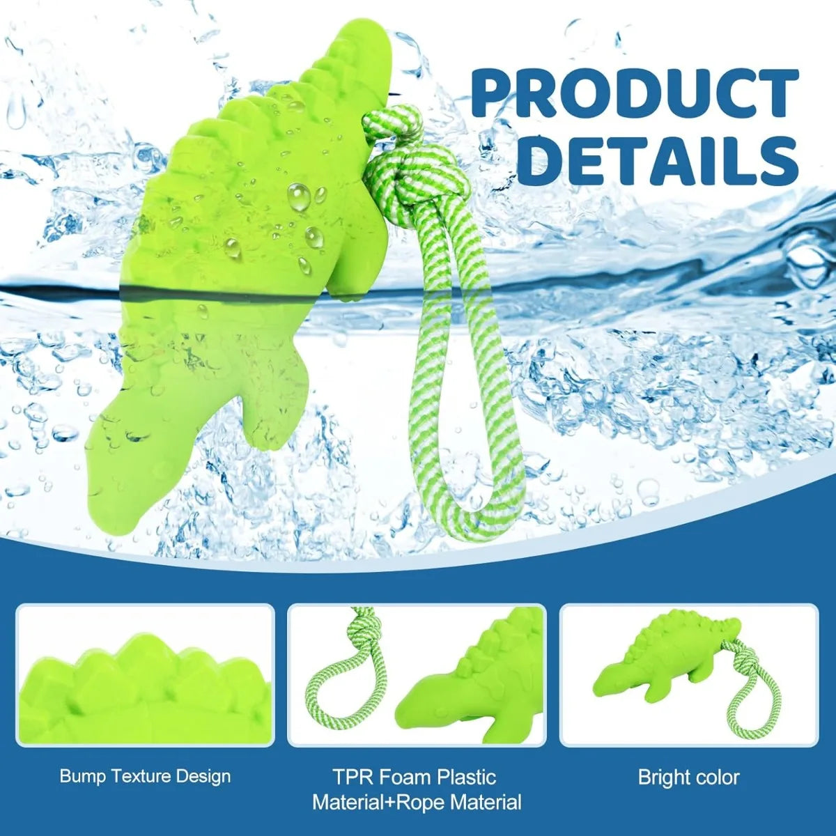 Dog Floating Toy Rubber Non-Toxic Safety Wear-resisting Pool Toy with Rope Summer Outdoors Pet Interactive Fetch&Play Beach Toy