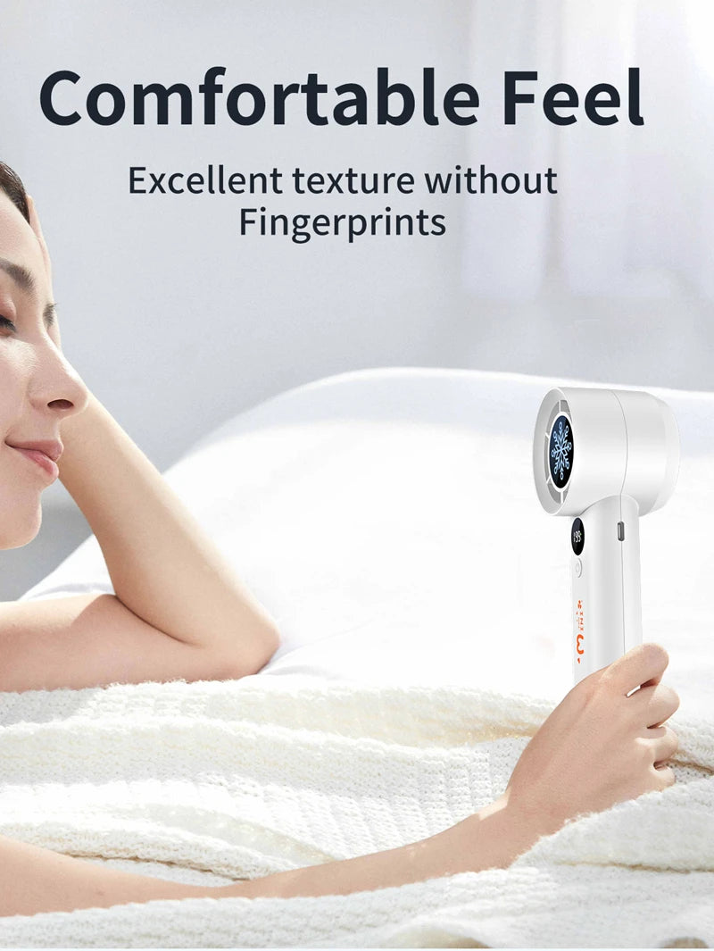 Xiaomi New Handheld Fan 100 Wind Speeds Adjustable USB Charging Mini Digital Display Large Wind Turbine Leafless Electric Fan