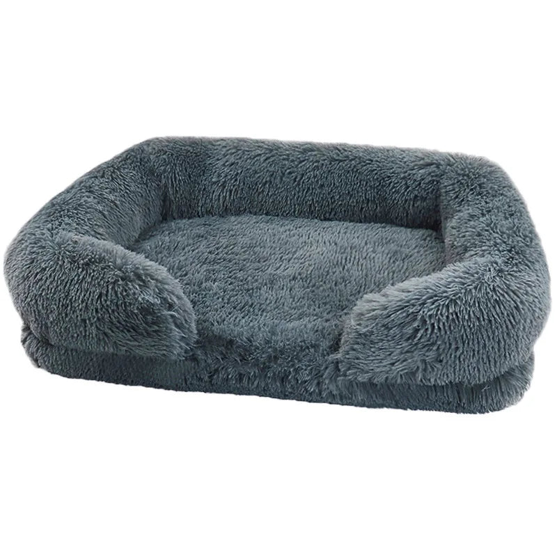 Winter Rectangular S M L XL Dog Beds Washable Plush Fluffy Dog Cat Bed Mat Pet Cushion Big Medium Kennel House camas para perro