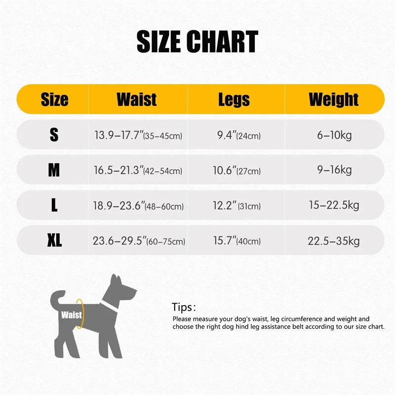 Dog Lift Harness  - Soft Padded Support for Rear Legs