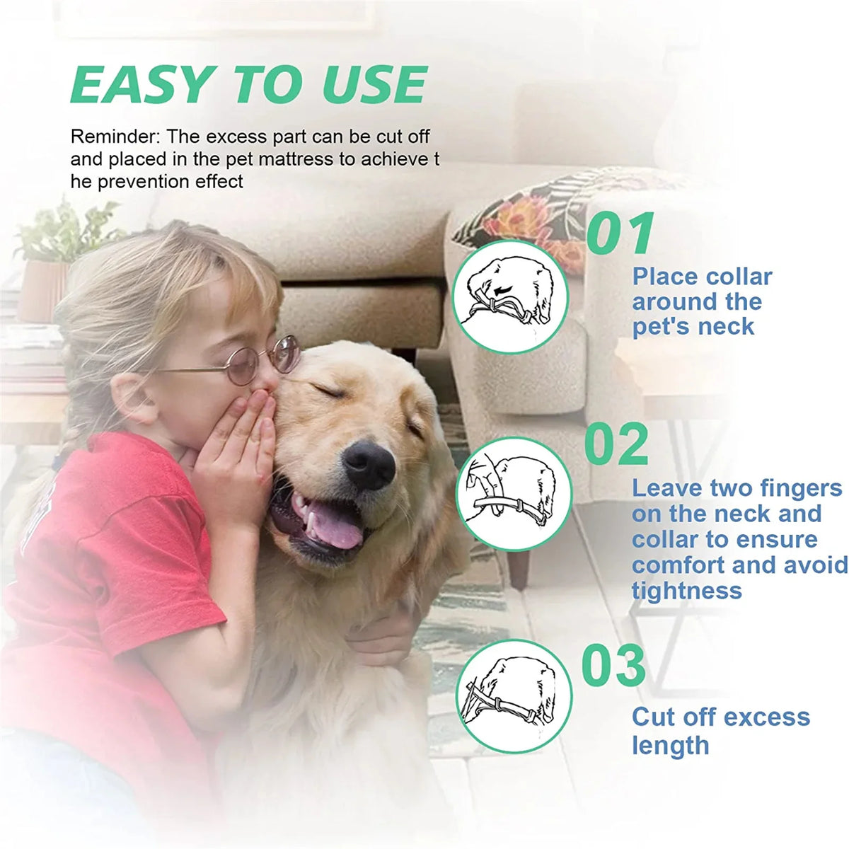 Pet Calm Collar Cat Dog Soothe Collar Adjustable Neck Strap Relieve Anxiety Remove Restlessness Protection Relax Pet Supplies