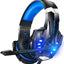 Kotion EACH G9000 Gaming Headset Deep Bass Stereo Game Headphone with Microphone LED Light for PC Laptop+Gaming Mouse+Mice Pad