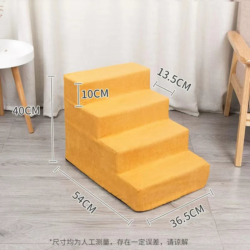 Nonslip High Density Foam Dog Ladders Indoor Home Couch Sofa High Bed Pet Stairs Folding 5-Grades Dog Steps with Removable Cover