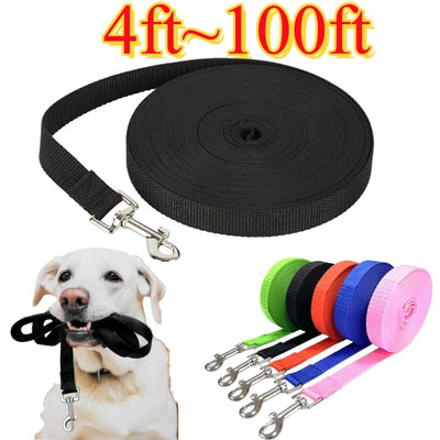 4ft-100ft Nylon Dog Leash Long Leash for Dogs Pet Shop Outdoor Training Extended Control Dog Leashes Pet Accessories All Dogs