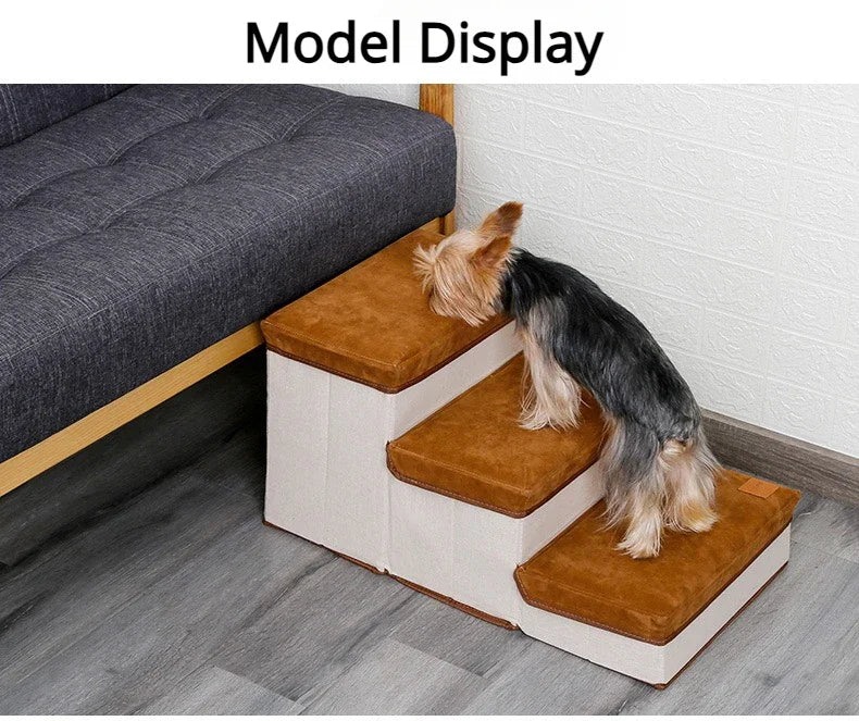 New Pet Climbing Ladder Foldable Storage Dog Ladder Anti Slip Large Capacity Thickened Bottom Plate Staircase Pets Products