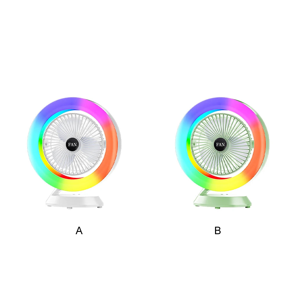 RGB Colorful Desktop Fan: Whisper - Quiet, Boasting Potent Wind Power in a Compact Design. The Ultimate Choice for Personal Cool