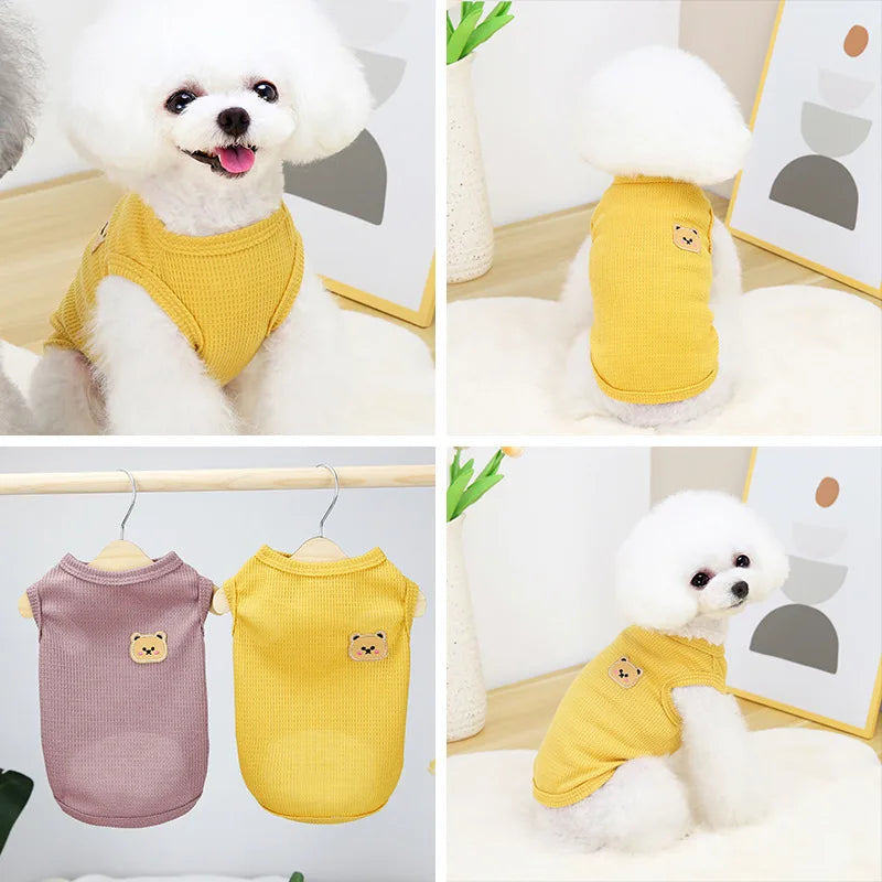 Summer Cat Dog Vest Pet Clothes Puppy T-shirt Breathable Bulldog Clothing Chihuahua French Bulldog Pullover Costumes Kitten Vest