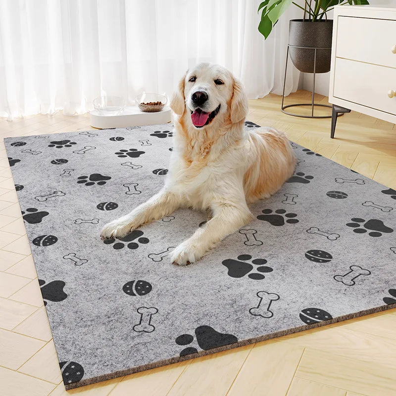 All-Weather Chew-Proof Dog Mat-Waterproof & Thermal Fleece Pad with Custom Print, Heavy Duty for Large Dogs (SGS Certified）