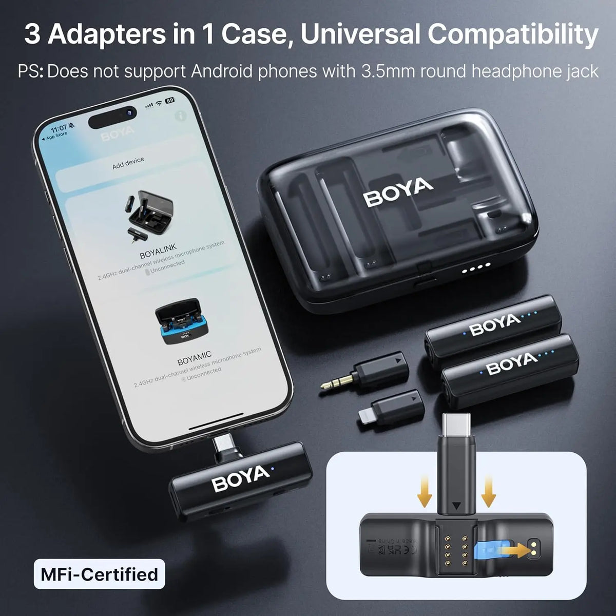 LINK 2 Wireless Lavalier Microphone for Iphone Android DSLR Cameras Smartphone Gaming Youtube Video Recording Streaming