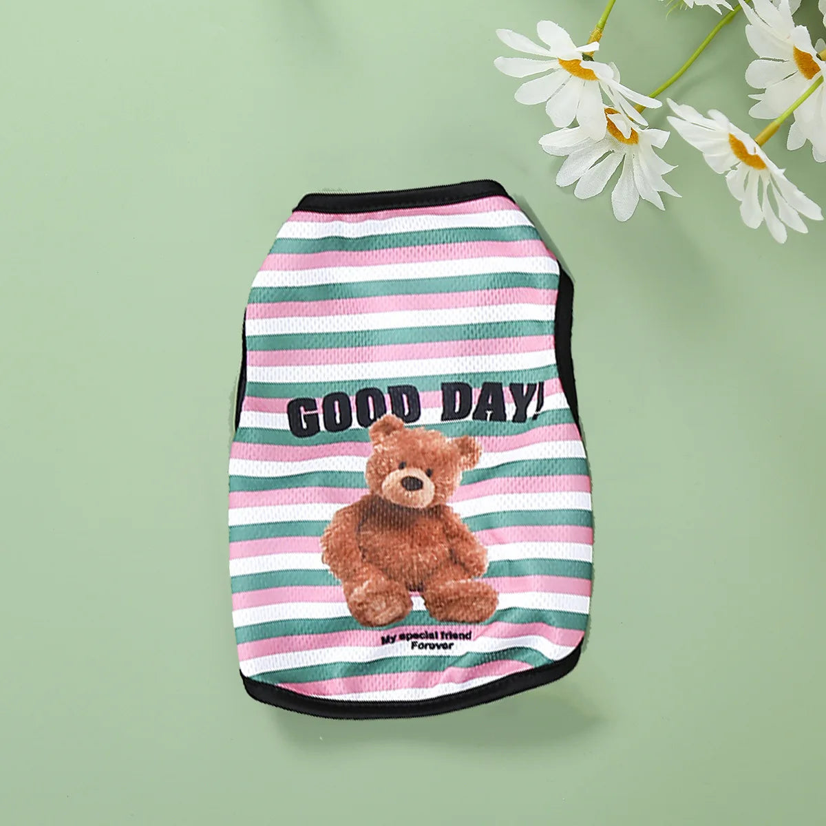 Pets Summer Prints Vests Dog Clothes Little Bear Dog Pattern Pet T-shirts Breathable Sleeveless Puppy Costume Dog Pet Shirts