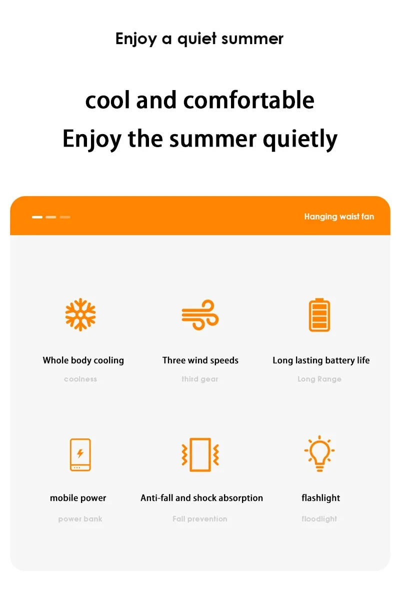 Xiaomi MIJIA 4000mAh Outdoor Hanging Neck Waist Clip Fan Wearable Portable Fans 3 Speed USB Rechargeable Emergency Mobile Power