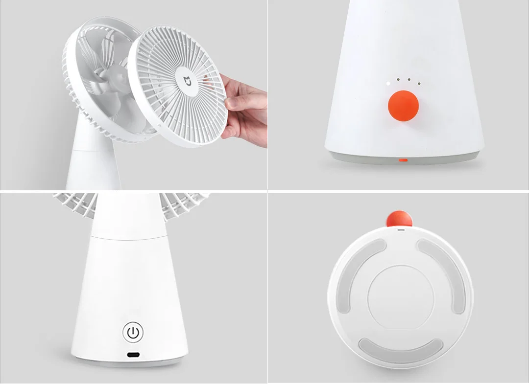 XIAOMI MIJIA Desktop Mobile Fan，Desktop Handheld Two In One，Universal Type-C Charging Port，18.5 - Hour Ultra - Long Battery Life
