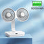 2024 New Multi-Function Double-Head Shaking Fan 4-Gears Adjustable High-Definition Digital Display Night Lights Portable Fan