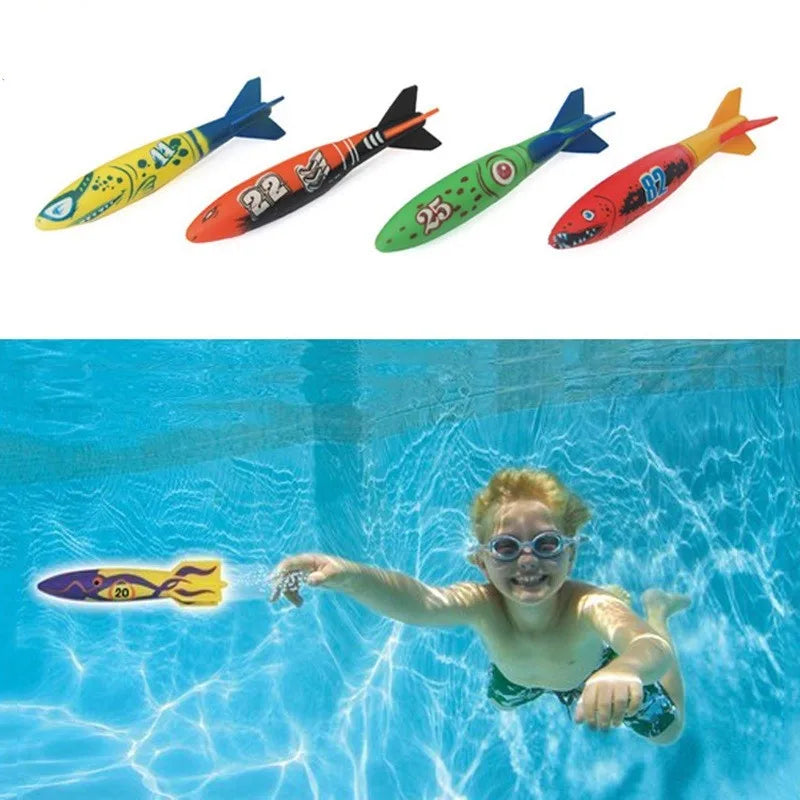 Kids Summer Shark Rocket Throwing Toy Swimming Pool Dive Game Water Fun Games Pool Toys Baby Water Educational Bath Toys Gifts