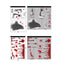 Halloween Sticker Ghost Shadow Blood Handprint Window Glass Sticker Traceless Scary Red Blood Print Window Wall Decal Decoration