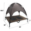 ‌Elevated Outdoor Pet Cot for Large Dogs, Heavy-Duty Frame Summer Camping Bed, Detachable Sunshade Canopy & Portable Dog Tent