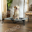 ‌Elevated Outdoor Pet Cot for Large Dogs, Heavy-Duty Frame Summer Camping Bed, Detachable Sunshade Canopy & Portable Dog Tent