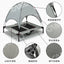 ‌Elevated Outdoor Pet Cot for Large Dogs, Heavy-Duty Frame Summer Camping Bed, Detachable Sunshade Canopy & Portable Dog Tent