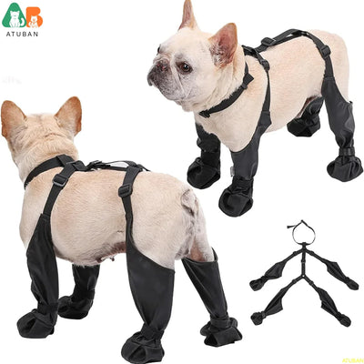 Waterproof Dog Boots Anti-Slip Dog Shoes,Rugged Rubber Sole,Pet Paw Protector, Dirty-Proof&Anti-Fall Dog Outdoor Walking Running