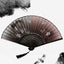 Portable Folding Fan Plain Plastic Cloth Hand Fan Chinese Elegant Fabric Hand Fan for Weddings Travel Party Dancing Cosplay