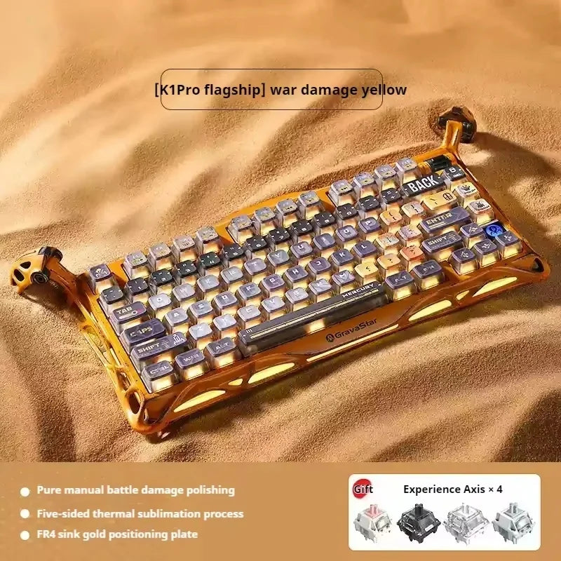 75k1 Pro Gaming  Mechanical Keyboard 79-Key Tri-Mode Connection Full-Key Hot-Swappable Aluminum Shell Fps Esports Games Keyboard