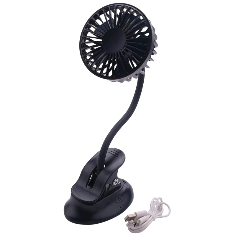 Portable Mini Clip Stroller Fan,3 Speeds Settings,Flexible Bendable Usb Rechargeable Battery Operated Quiet Desk Fan For Home,Of