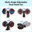 Eary Summer Clip Dual Head Fan 4000mAh 3 Wind Speeds 2 Light Modes USB Rechargeable With 360° Rotatable Desktop Air Cooling Fan
