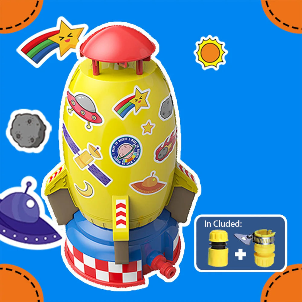 Rocket Sprinkler Toy – Rotating Flying Water Spray Launcher Outdoor Sprinkler Rocket Children's Water Play Tools
